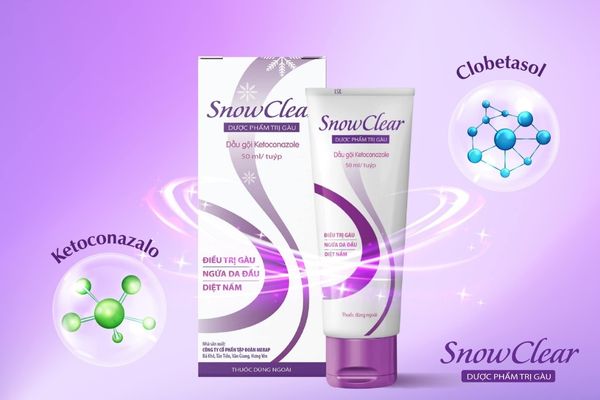 Dầu gội SnowClear chứa Ketoconazole và Clobetasol giúp chống viêm giảm ngứa da đầu