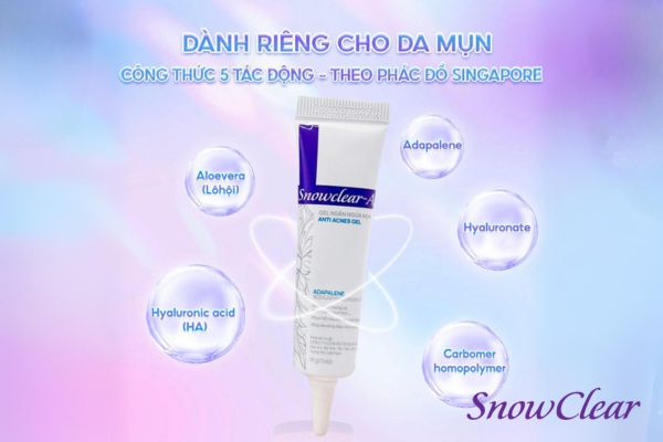 Gel trị mụn SnowClear-A với phác đồ trị mụn của Singapore