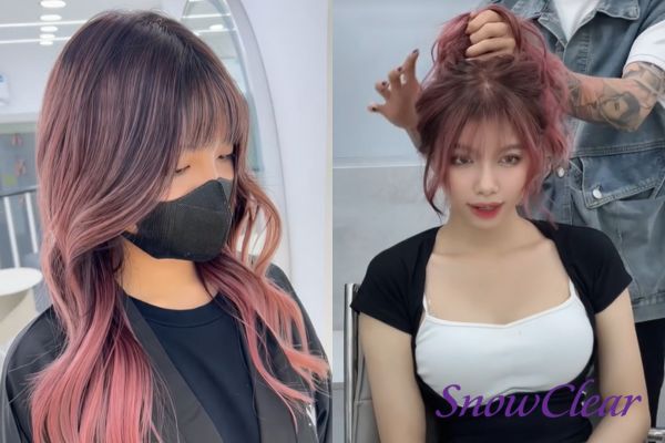 Kiểu tóc mái pháp nhuộm balayage