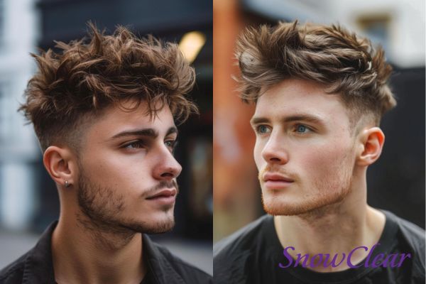 Kiểu tóc Messy Quiff đặc trưng với phần tóc trên để uốn dài và vuốt quiff