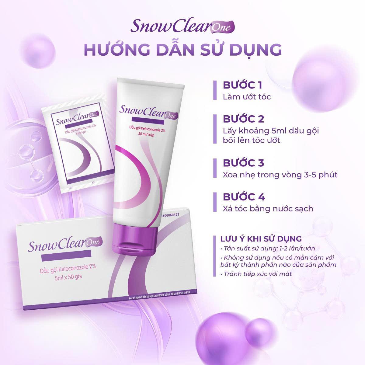 Dầu gội trị gàu SnowClear One hộp 50 gói 5ml