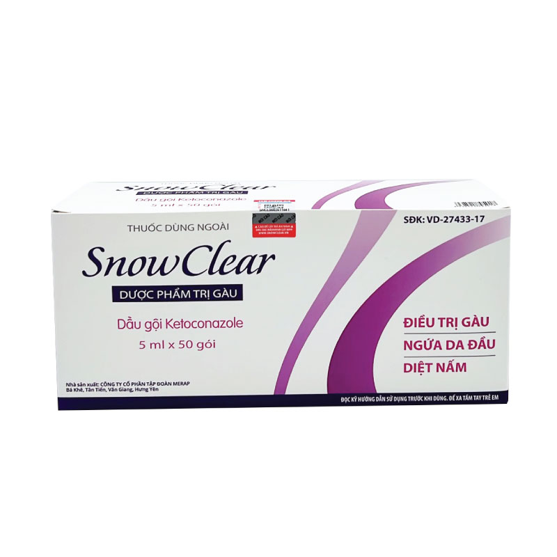 Dầu gội trị gàu SnowClear hộp 50 gói 5ml