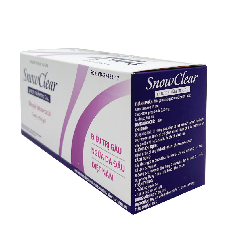 Dầu gội trị gàu SnowClear hộp 50 gói 5ml