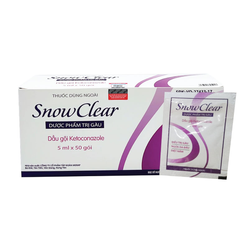 Dầu gội trị gàu SnowClear hộp 50 gói 5ml